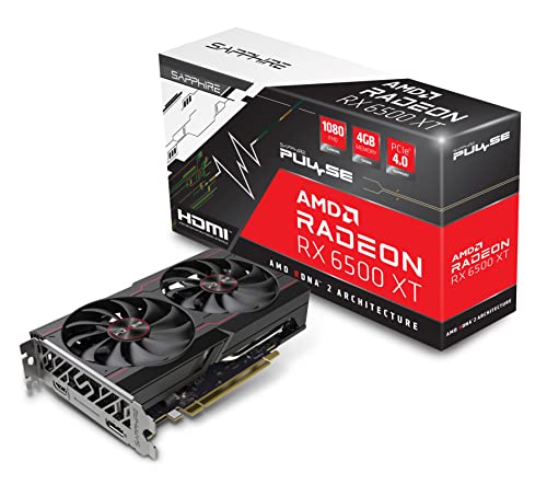 Sapphire 11314-01-20G Pulse AMD Radeon RX 6500 XT OC 4GB GDDR6 Graphics Card