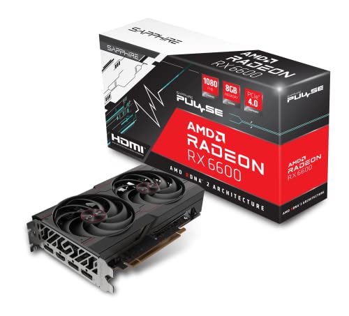 Sapphire 11310-01-20G Pulse AMD Radeon RX 6600 8GB GDDR6 Gaming Graphics Card
