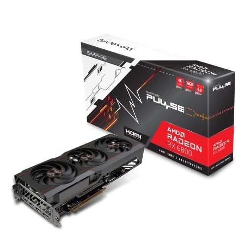 Sapphire 11305-02-20G Pulse AMD Radeon RX 6800 16GB GDDR6 Gaming Graphics Card