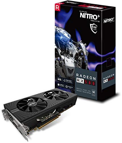Sapphire 11265-01-20G Radeon Nitro+ RX 580 8GB GDDR5 Dual HDMI / DVI-D / Dual DP with Backplate (UEFI) PCI-E Graphics Card (Renewed)