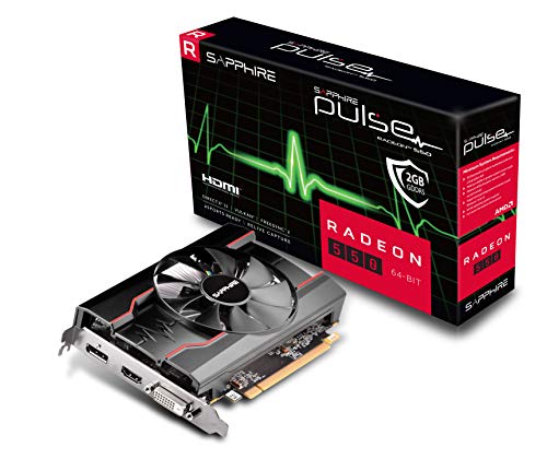 Sapphire 11268-21-20G Radeon Pulse RX 550 2GB GDDR5 64-bit HDMI / DVI-D / DP OC (UEFI) PCI-E Graphics Card