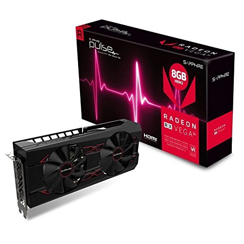 Sapphire 11276-02-40G Radeon Pulse RX Vega 56 8GB HBM2 Dual HDMI/DP (UEFI) PCI-E Graphics Card (Renewed)