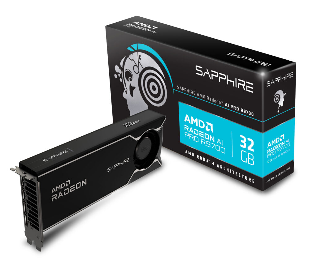 Sapphire AMD Radeon™ AI PRO R9700 Graphics Card with 32GB GDDR6, AMD RDNA 4