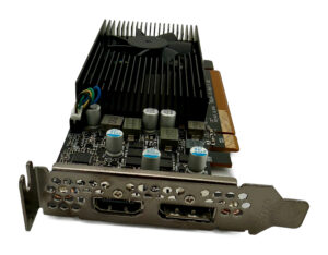 HP AMD Radeon RX 6400 angled view, low-profile bracket