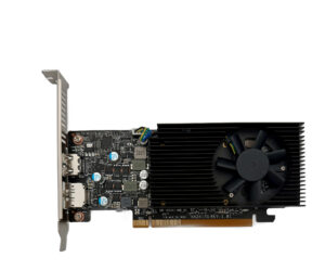HP AMD Radeon RX 6400 heatsink and fan, full-height bracket